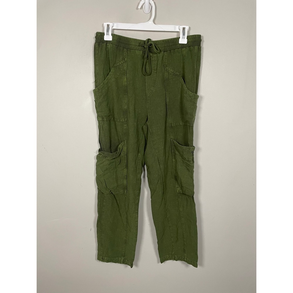 Oli & Hali Green Cargo Casual Pants Size Small Boho Lagenlook Casual Fall